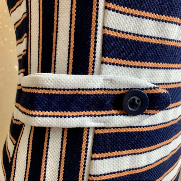 Banana Republic Navy, White, Peach Striped Sheath Dress Short Sleeve NWT - Picture 4 of 7